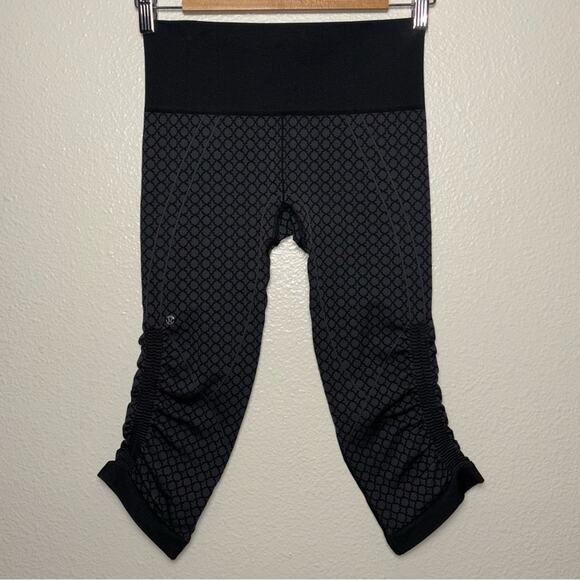 Lululemon In The Flow Crops leggings Heathered Deep Coal women's 4 style #W6D87S - Picture 7 of 16